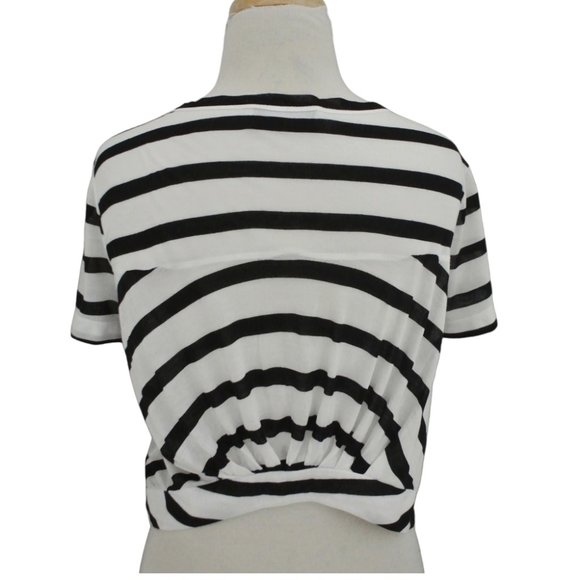 A.L.C. striped t shirt XS navy white crop top - Picture 3 of 6